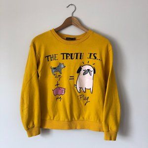 Bershka | cute yellow pullover graphic sweatshirt